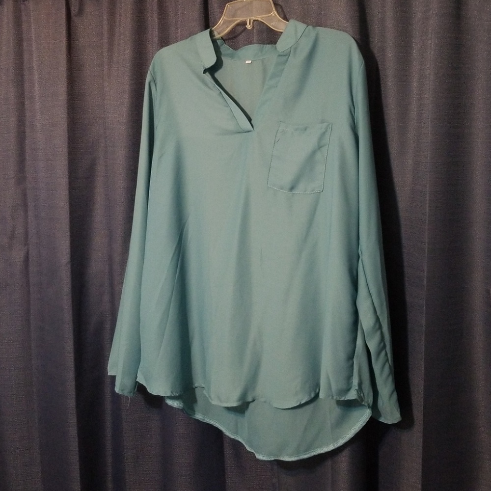 Shear high low plus size top